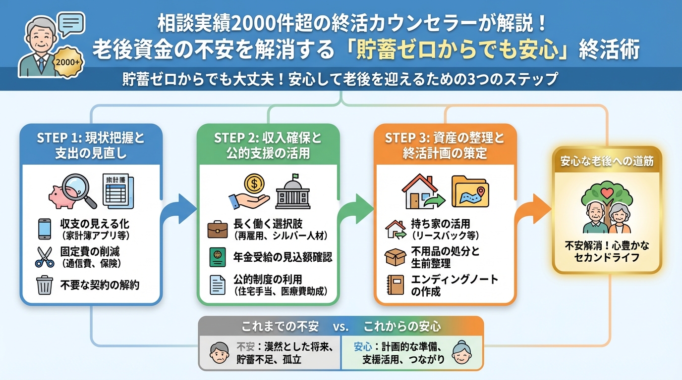 老後資金 貯蓄ゼロからでも大丈夫！安心して老後を迎えるための3つのステップ