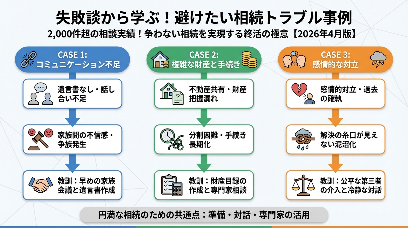 相続 失敗談から学ぶ！避けたい相続トラブル事例