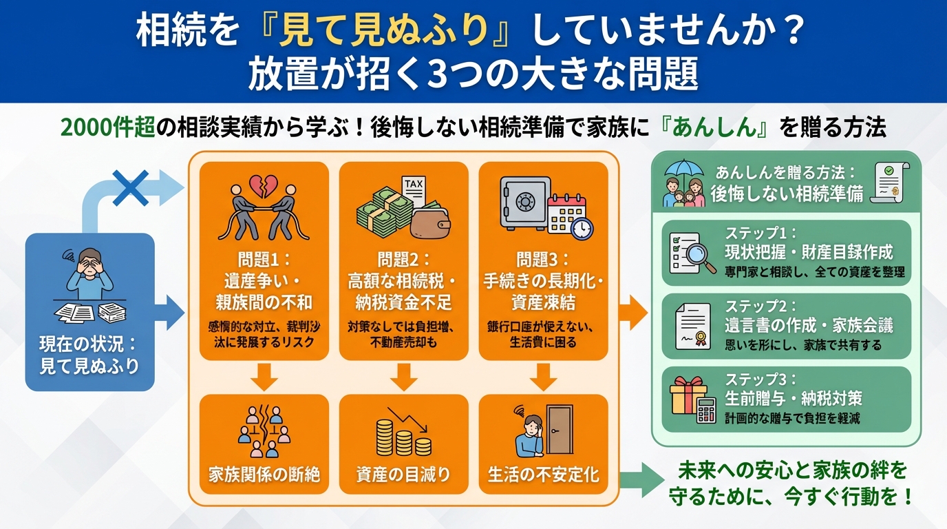 相続 相続を「見て見ぬふり」していませんか？放置が招く3つの大きな問題