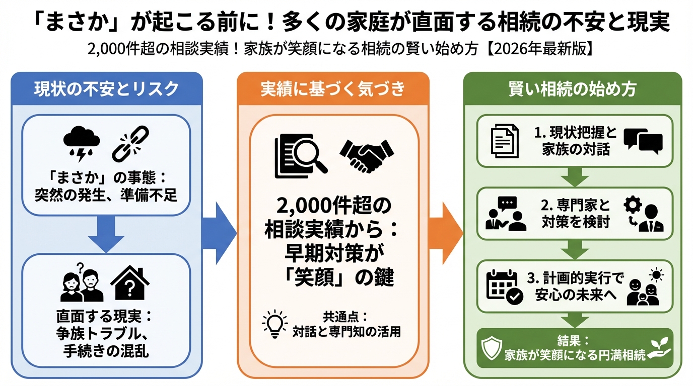相続 「まさか」が起こる前に！多くの家庭が直面する相続の不安と現実