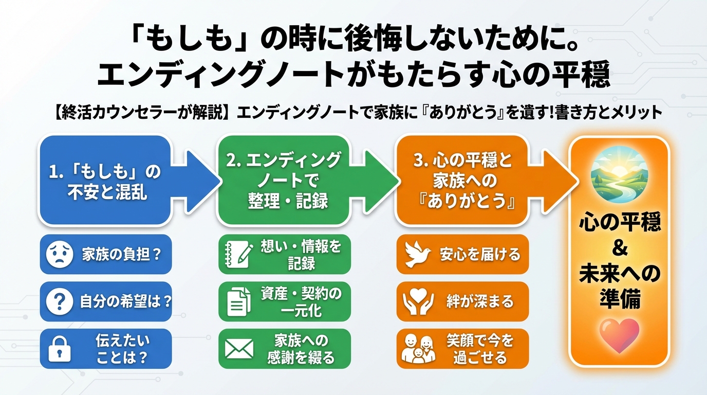 エンディングノート 「もしも」の時に後悔しないために。エンディングノートがもたらす心の平穏