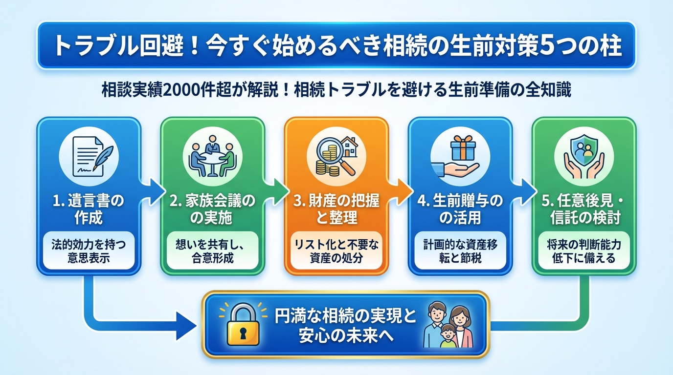 相続 トラブル回避！今すぐ始めるべき相続の生前対策5つの柱