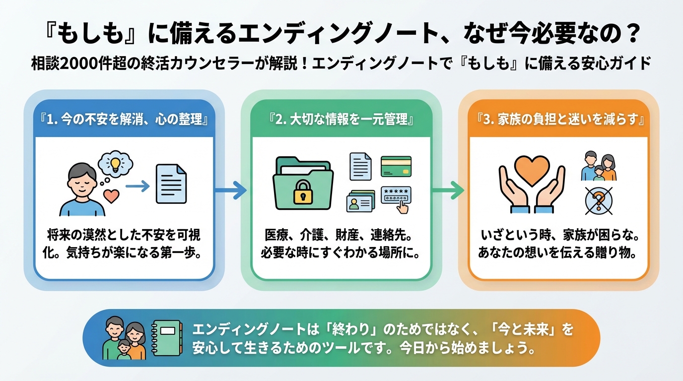 エンディングノート 『もしも』に備えるエンディングノート、なぜ今必要なの？