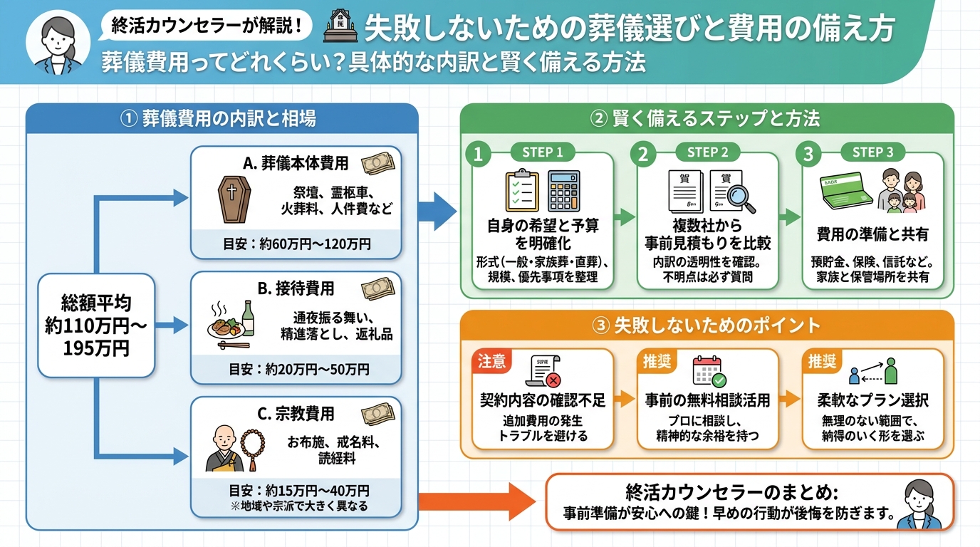 葬儀 葬儀費用ってどれくらい？具体的な内訳と賢く備える方法