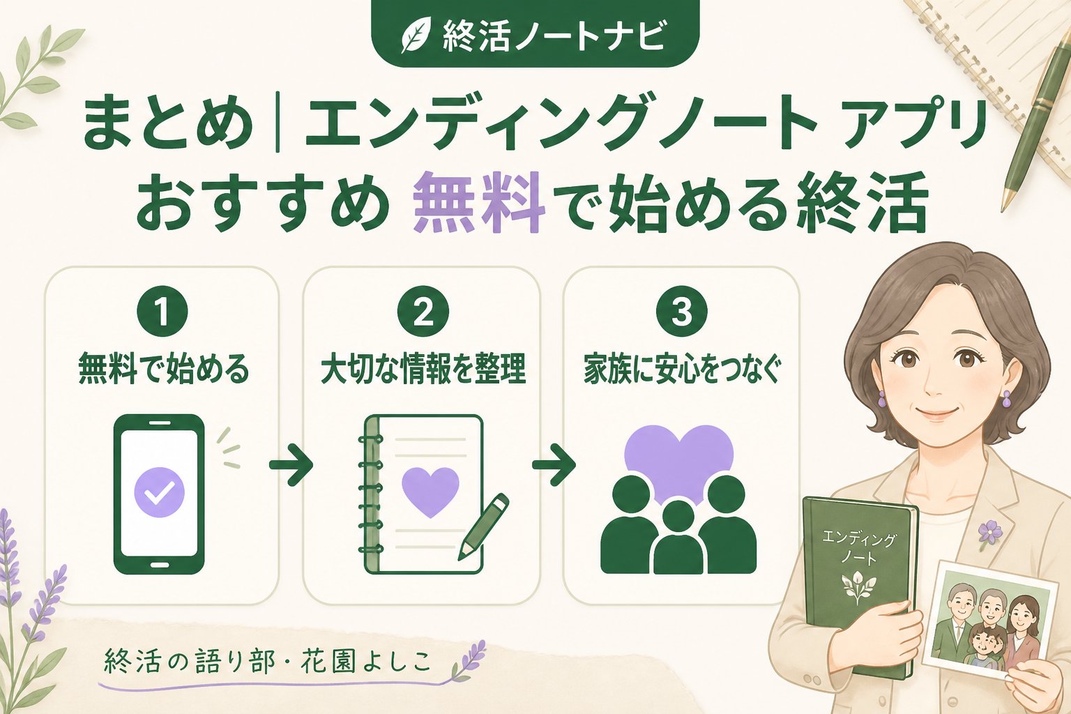 エンディングノート まとめ｜エンディングノート アプリ おすすめ 無料で始める終活