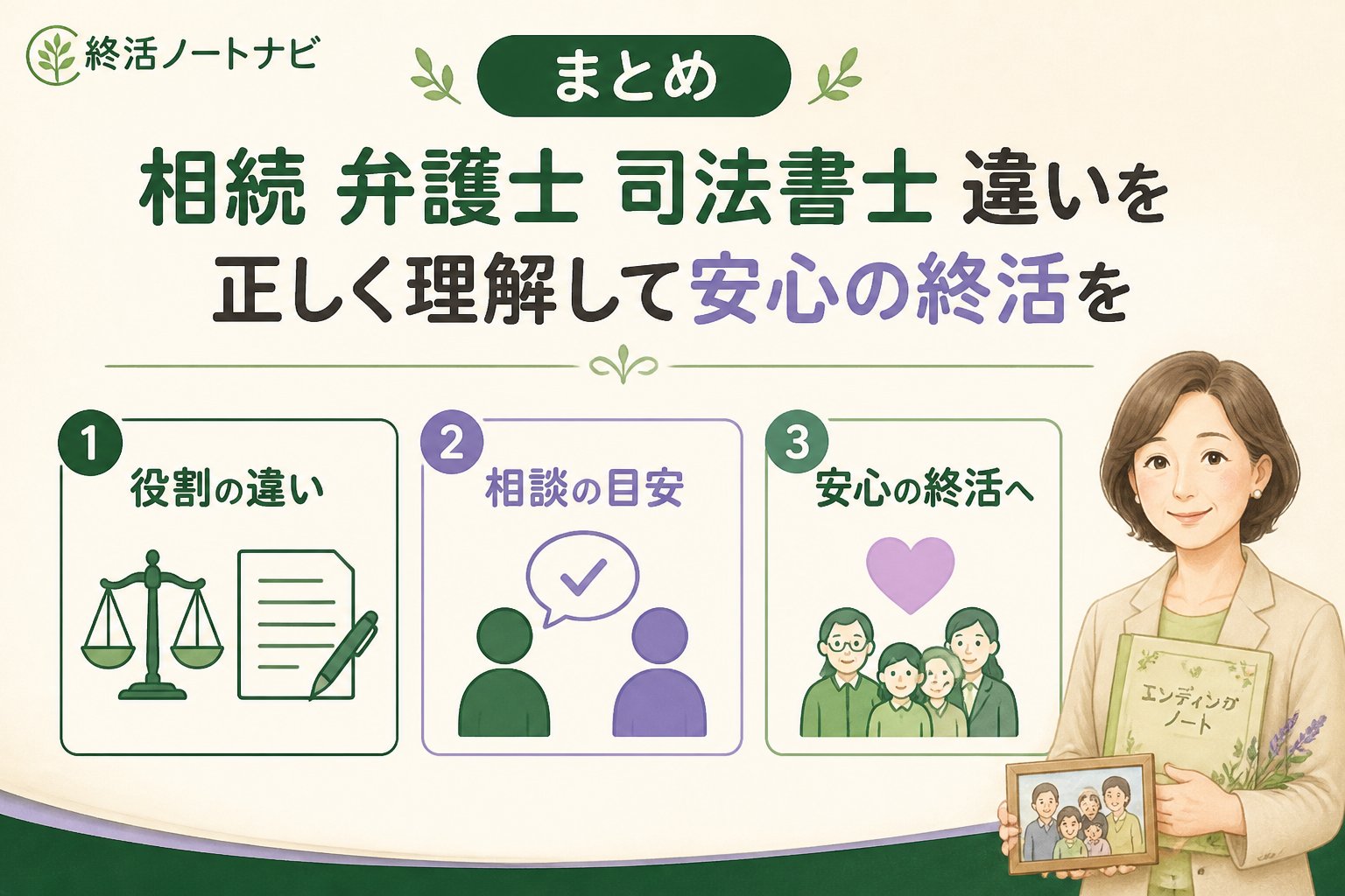 相続 まとめ：相続 弁護士 司法書士 違いを正しく理解して安心の終活を