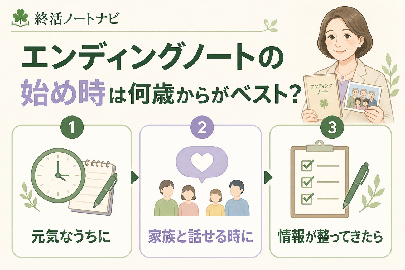 エンディングノート エンディングノートの始め時は何歳からがベスト？おすすめのタイミング