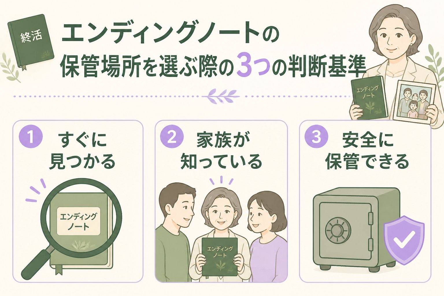 エンディングノート エンディングノートの保管場所を選ぶ際の3つの判断基準