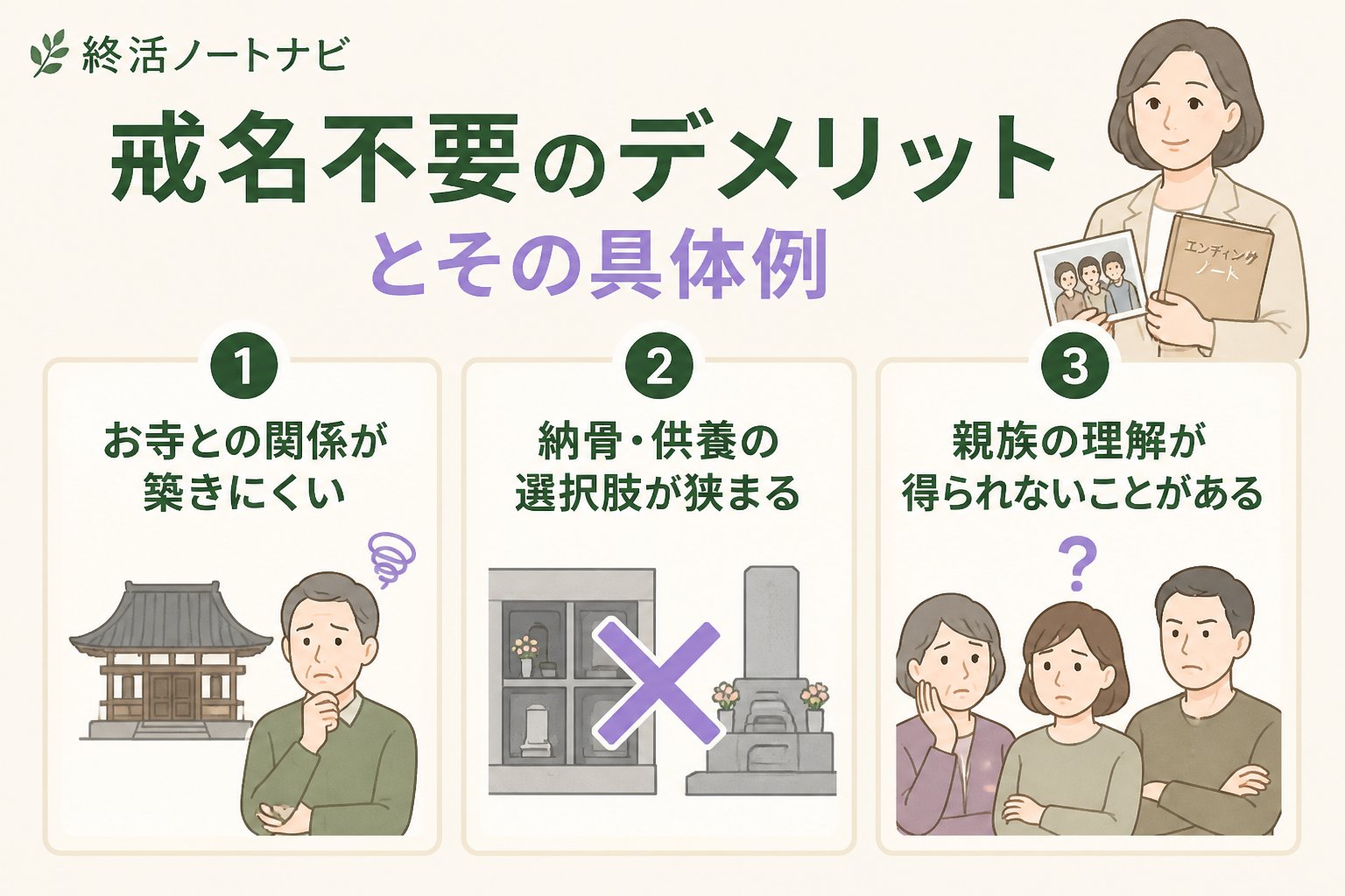 葬儀 戒名不要のデメリットとその具体例