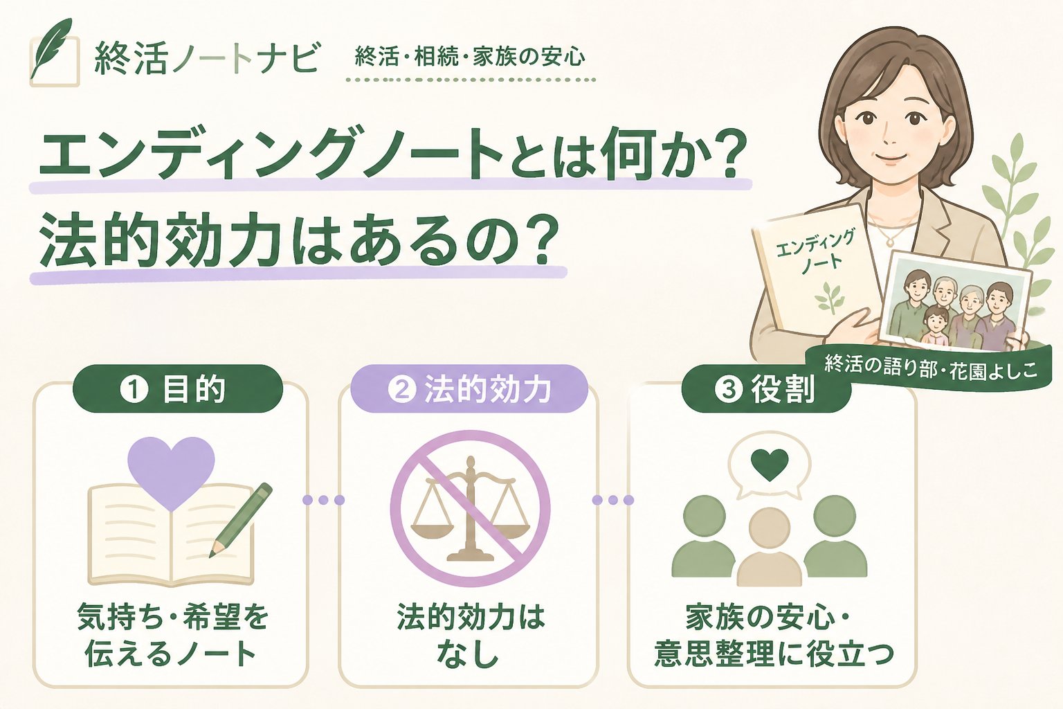 エンディングノート エンディングノートとは何か？法的効力はあるの？