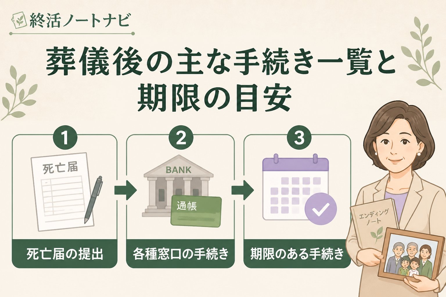 葬儀 葬儀後の主な手続き一覧と期限の目安