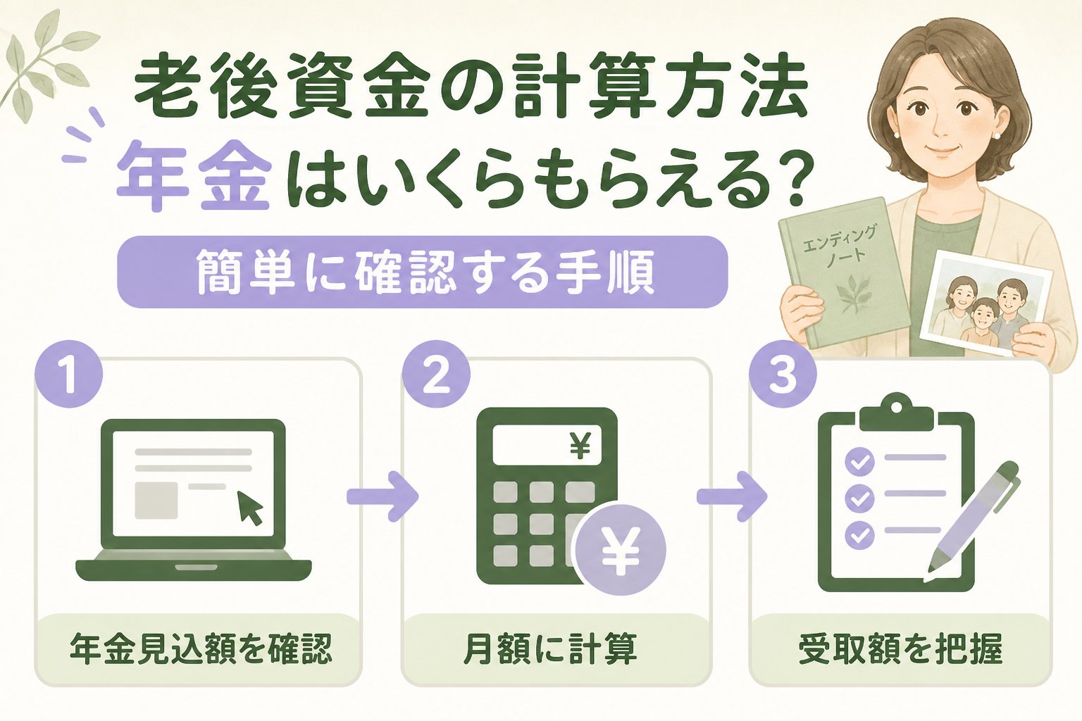 老後資金 老後資金の計算方法：年金はいくらもらえる？簡単に確認する手順