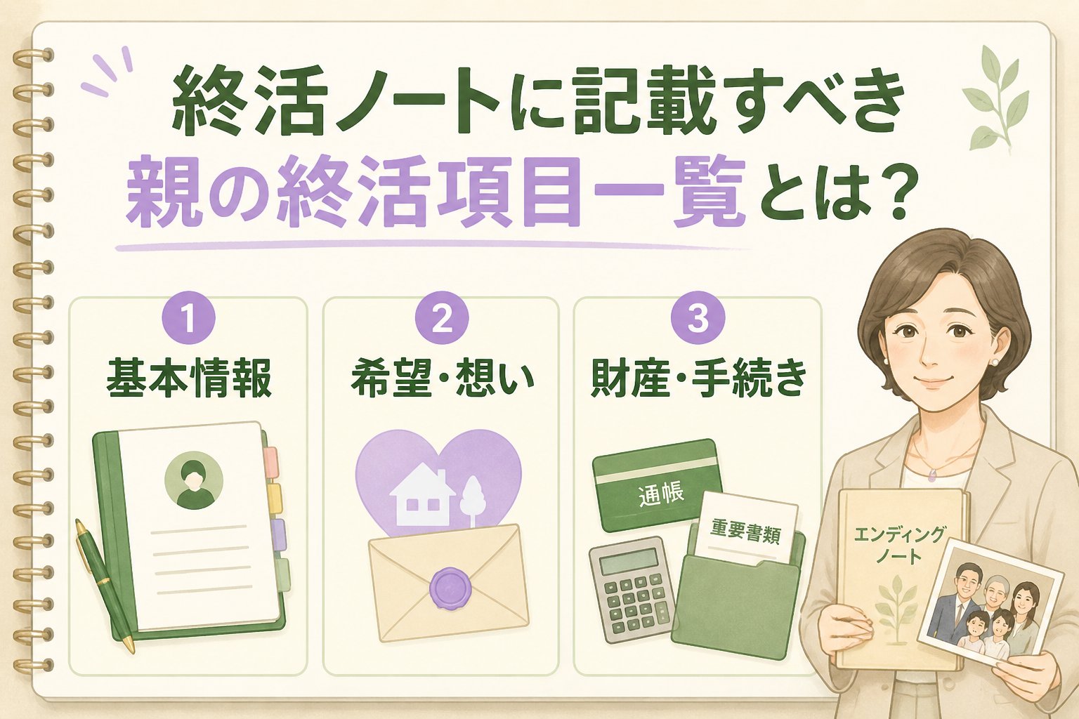 エンディングノート 終活ノートに記載すべき親の終活項目一覧とは?
