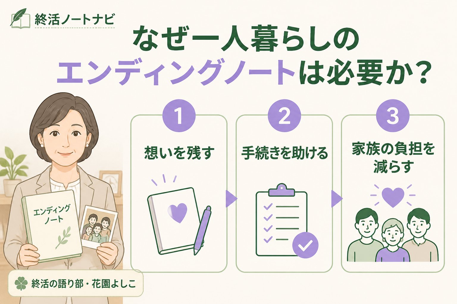 エンディングノート なぜ一人暮らしのエンディングノートは必要か？