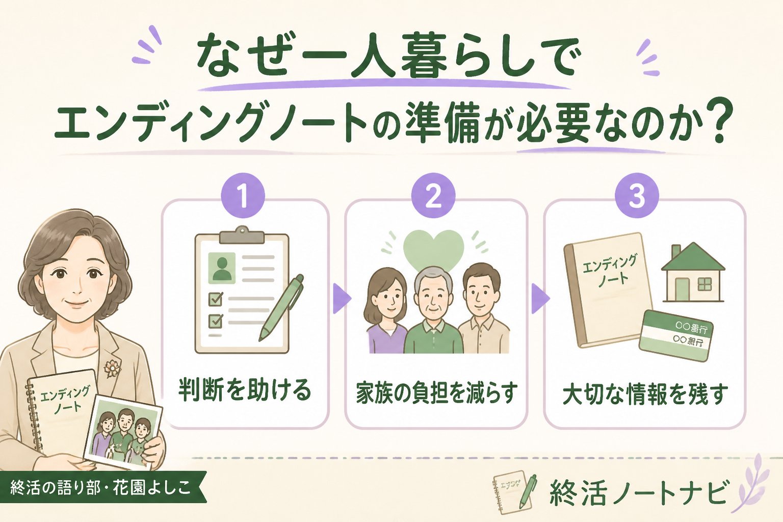 エンディングノート なぜ一人暮らしでエンディングノートの準備が必要なのか?
