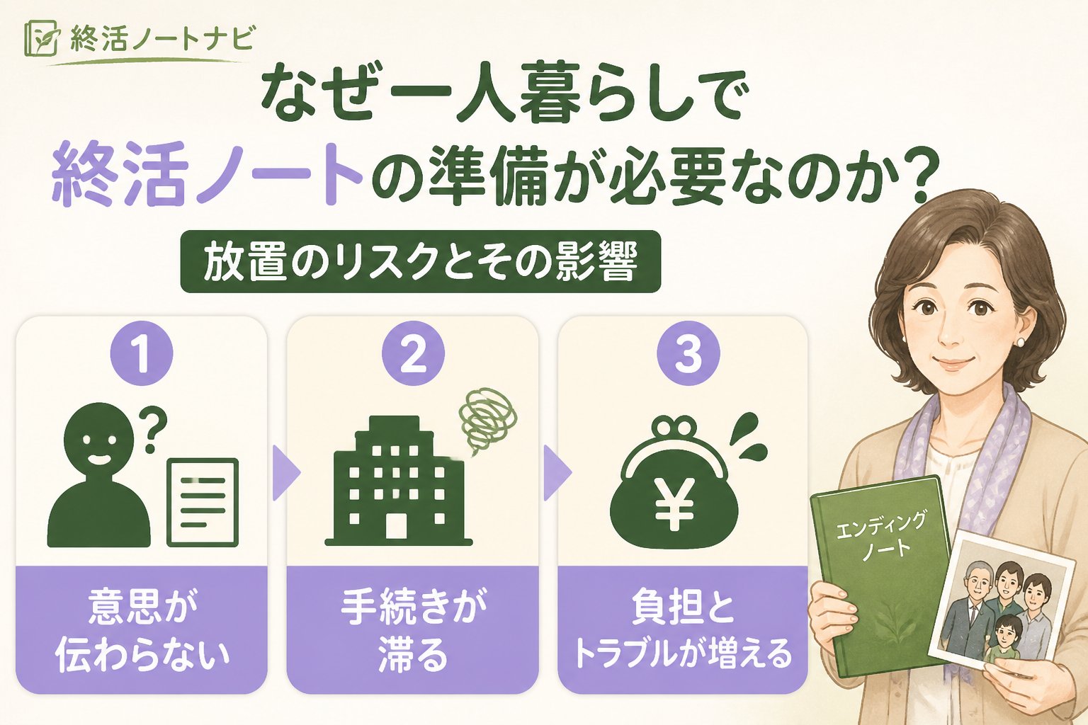 エンディングノート なぜ一人暮らしで終活ノートの準備が必要なのか？放置のリスクとその影響