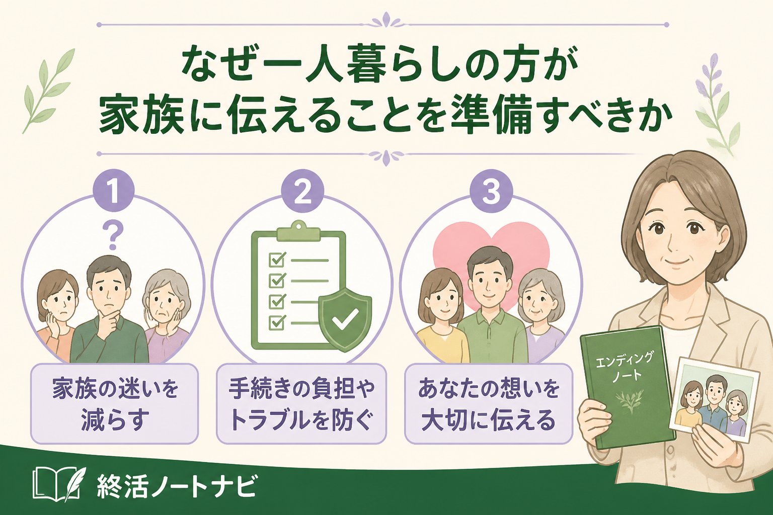 エンディングノート なぜ一人暮らしの方が家族に伝えることを準備すべきか