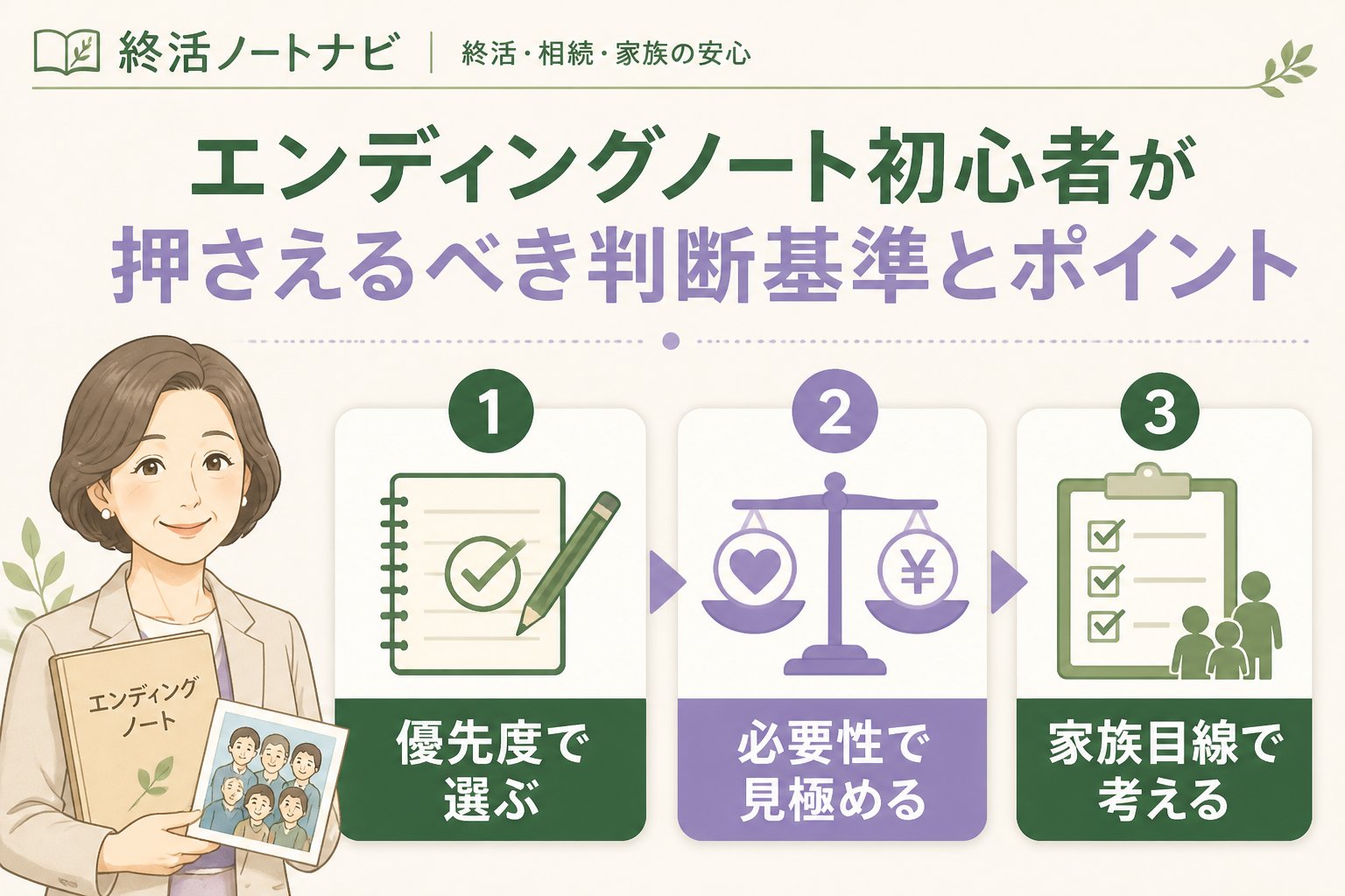 エンディングノート エンディングノート初心者が押さえるべき判断基準とポイント