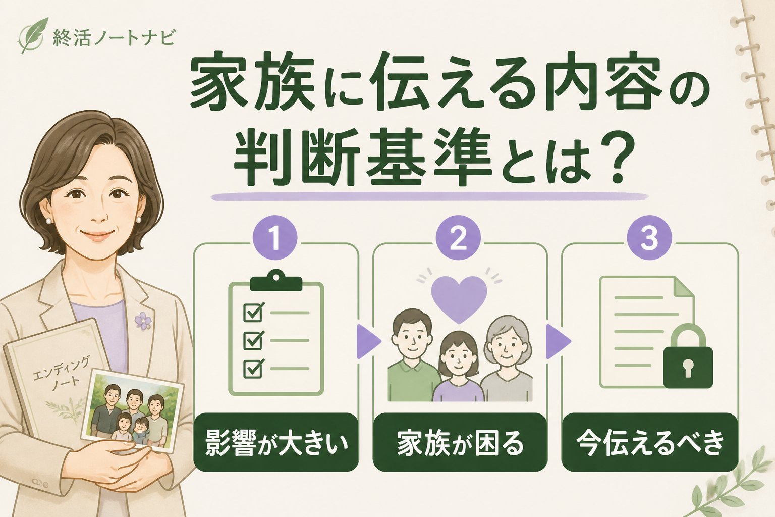 エンディングノート 家族に伝える内容の判断基準とは？
