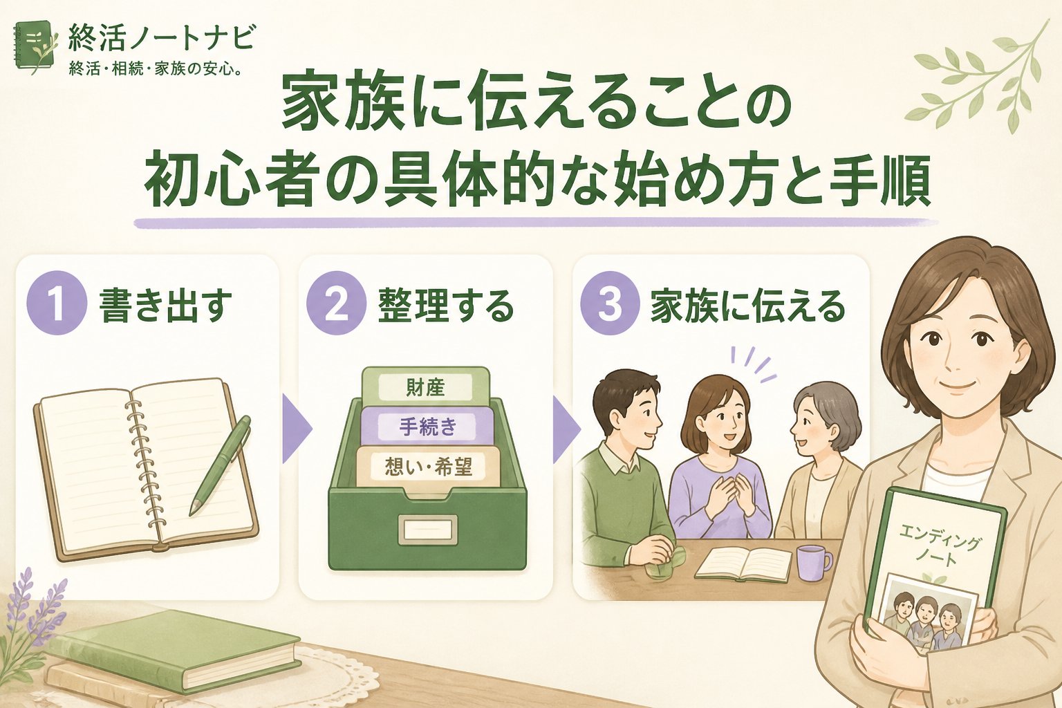 エンディングノート 家族に伝えることの初心者の具体的な始め方と手順