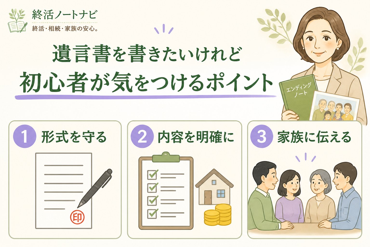 相続 遺言書を書きたいけれど初心者が気をつけるポイント