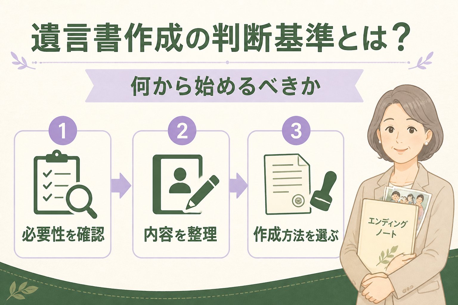 相続 遺言書作成の判断基準とは？何から始めるべきか