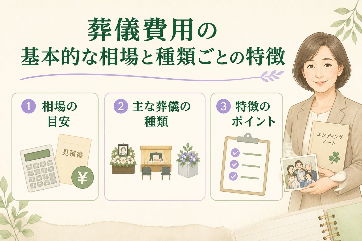 葬儀 葬儀費用の基本的な相場と種類ごとの特徴