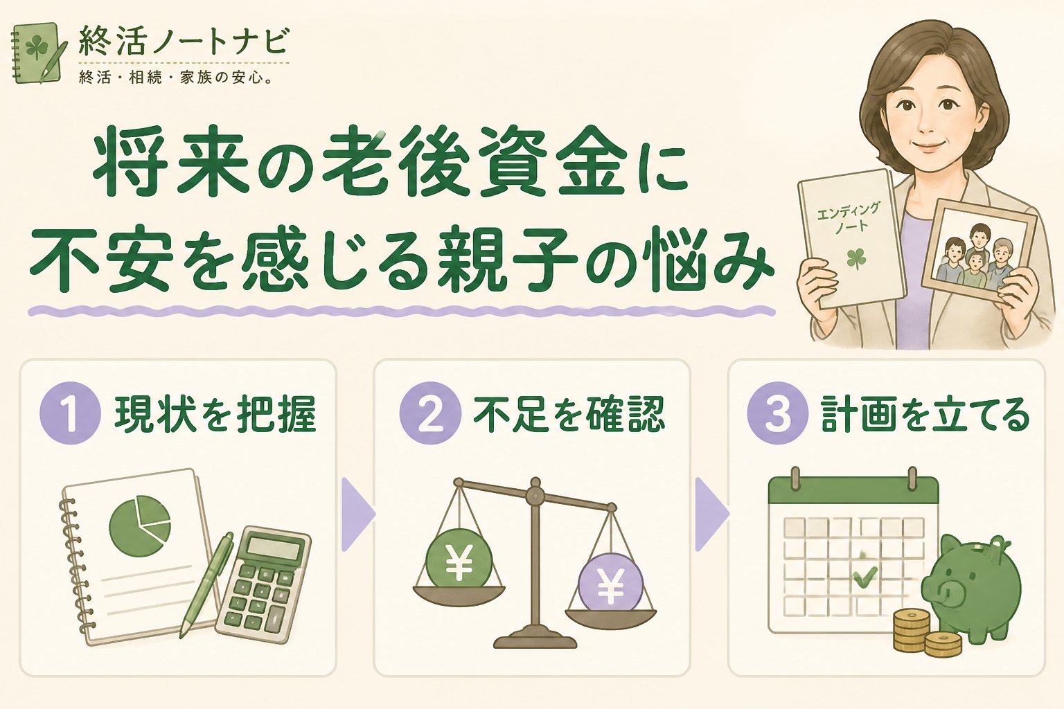 老後資金 将来の老後資金に不安を感じる親子の悩み