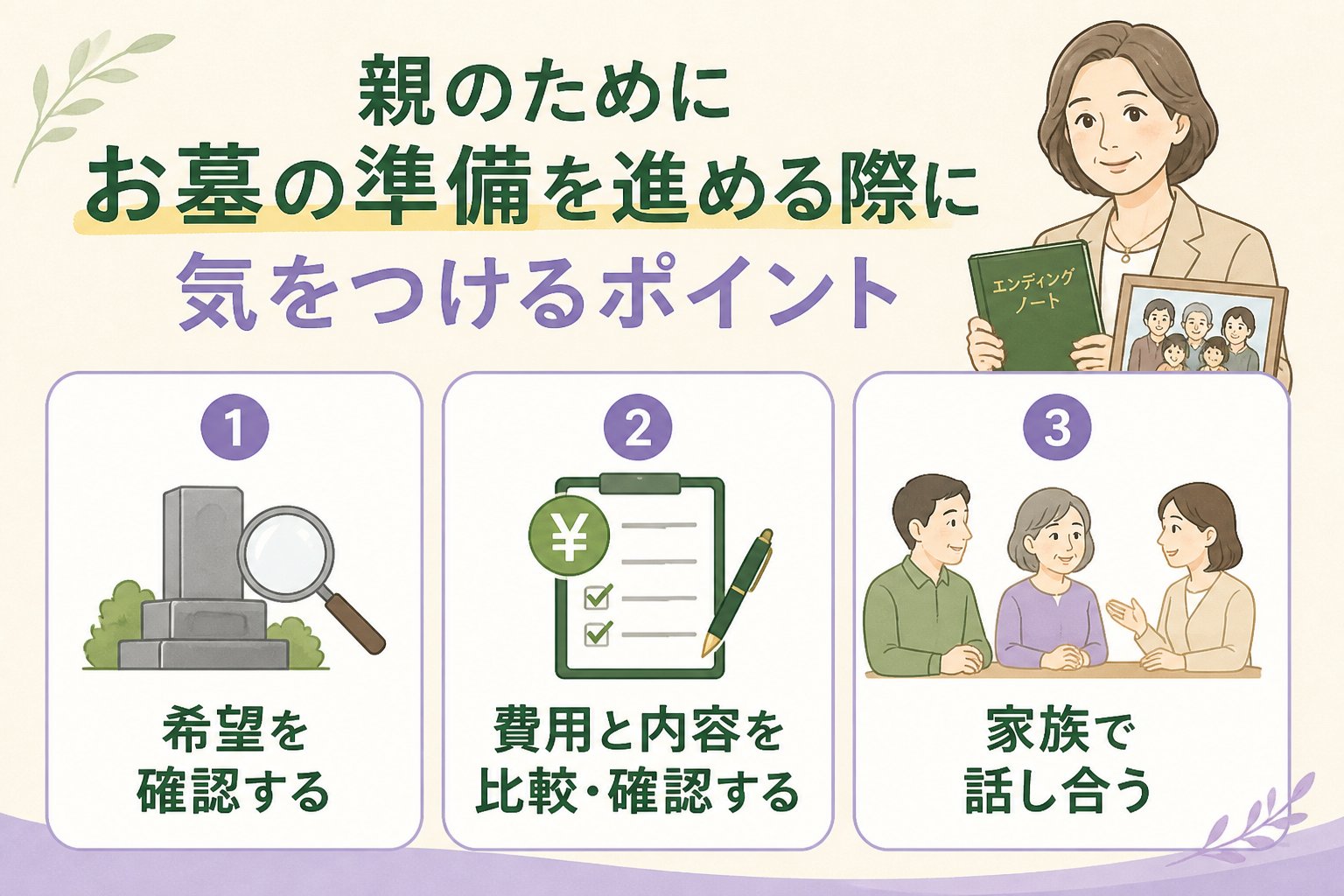 葬儀 親のためにお墓の準備を進める際に気をつけるポイント