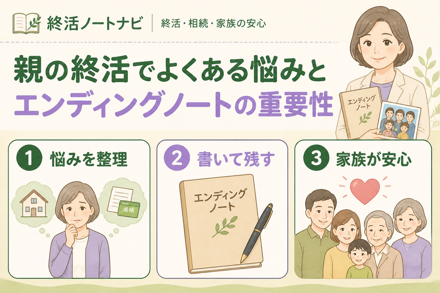 エンディングノート 親の終活でよくある悩みとエンディングノートの重要性