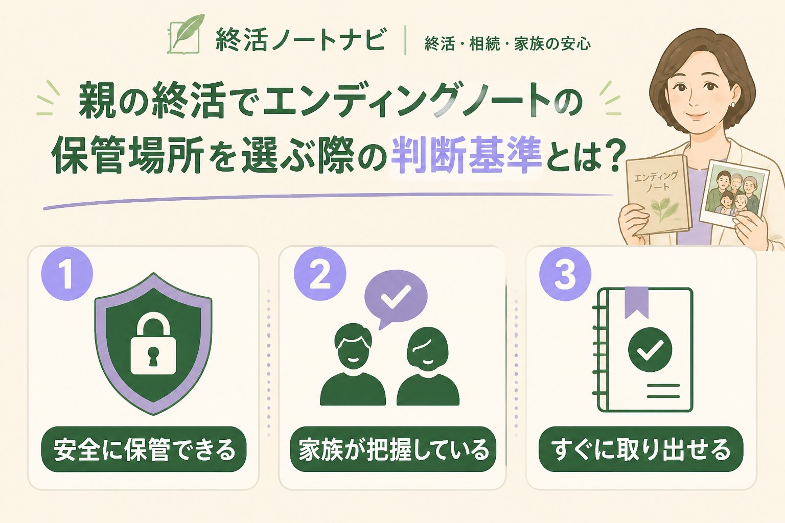 エンディングノート 親の終活でエンディングノートの保管場所を選ぶ際の判断基準とは？