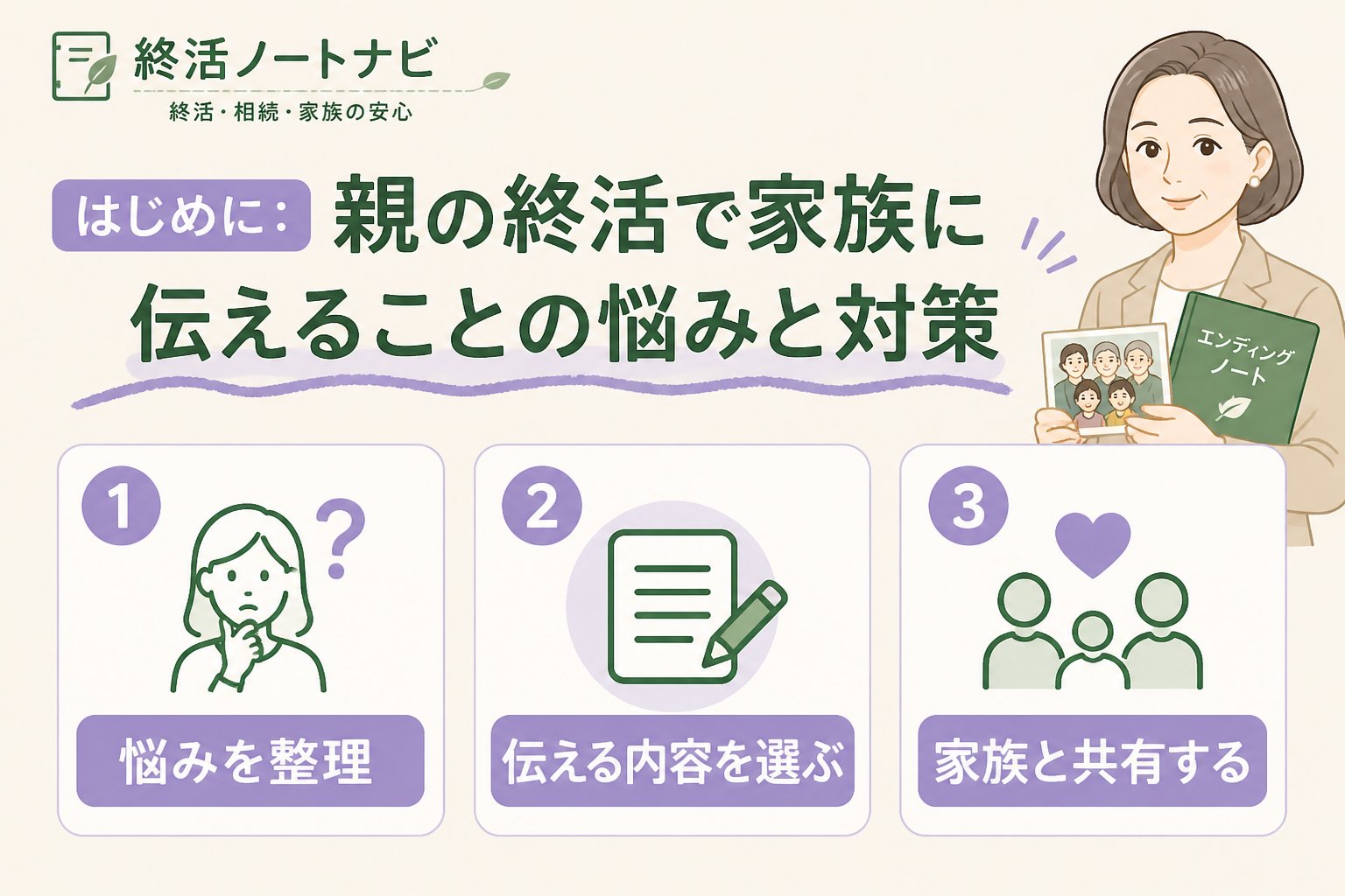 エンディングノート はじめに：親の終活で家族に伝えることの悩みと対策