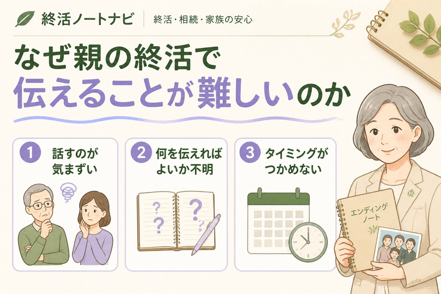 エンディングノート なぜ親の終活で伝えることが難しいのか