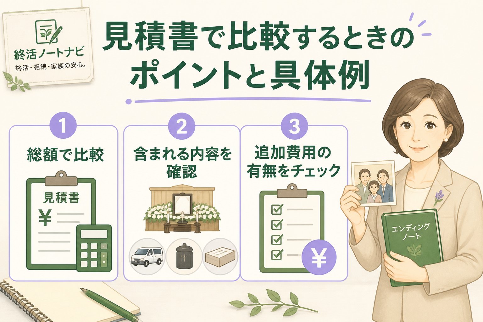 葬儀 見積書で比較するときのポイントと具体例