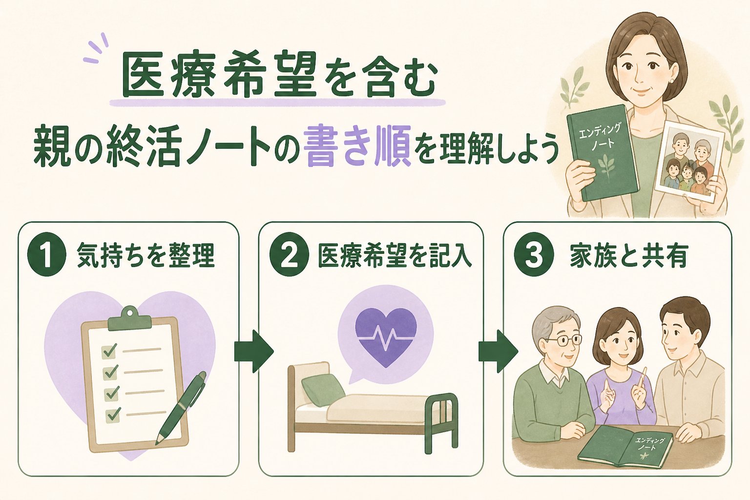 エンディングノート 医療希望を含む親の終活ノートの書き順を理解しよう