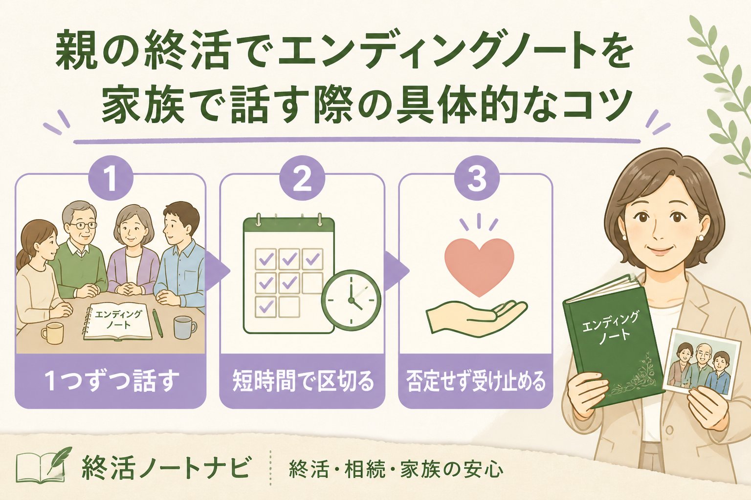 エンディングノート 親の終活でエンディングノートを家族で話す際の具体的なコツ