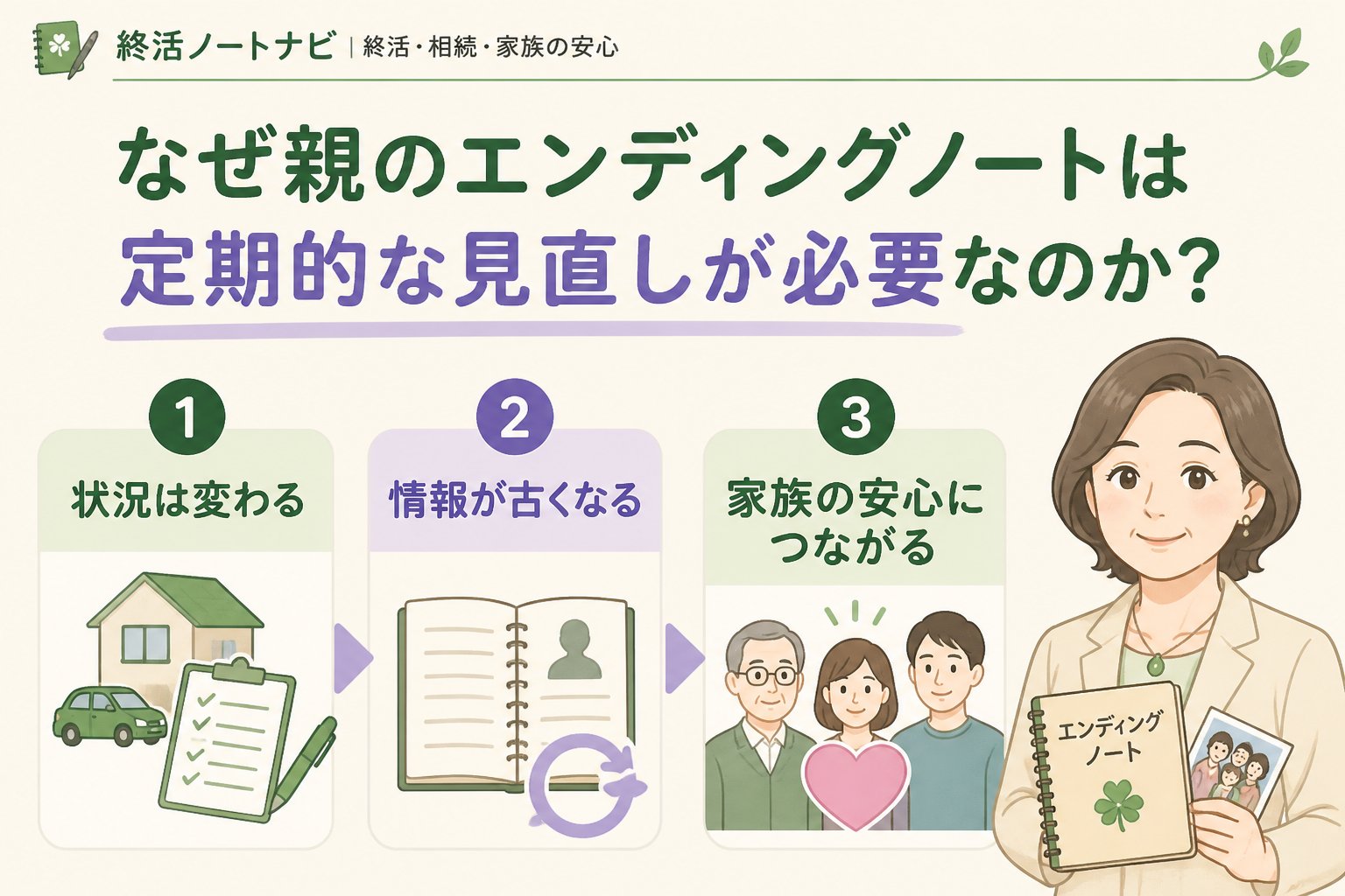 エンディングノート なぜ親のエンディングノートは定期的な見直しが必要なのか？