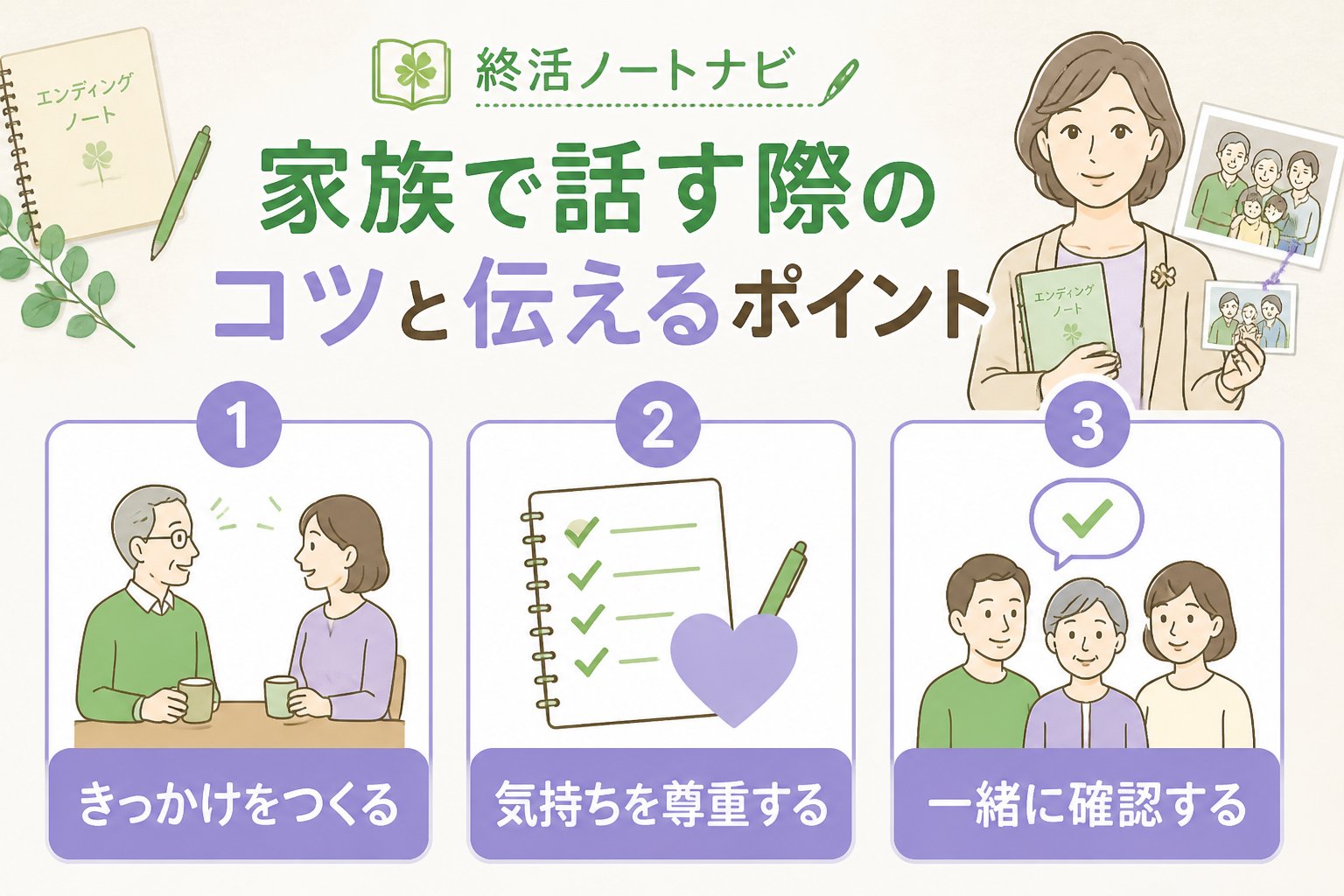 エンディングノート 家族で話す際のコツと伝えるポイント