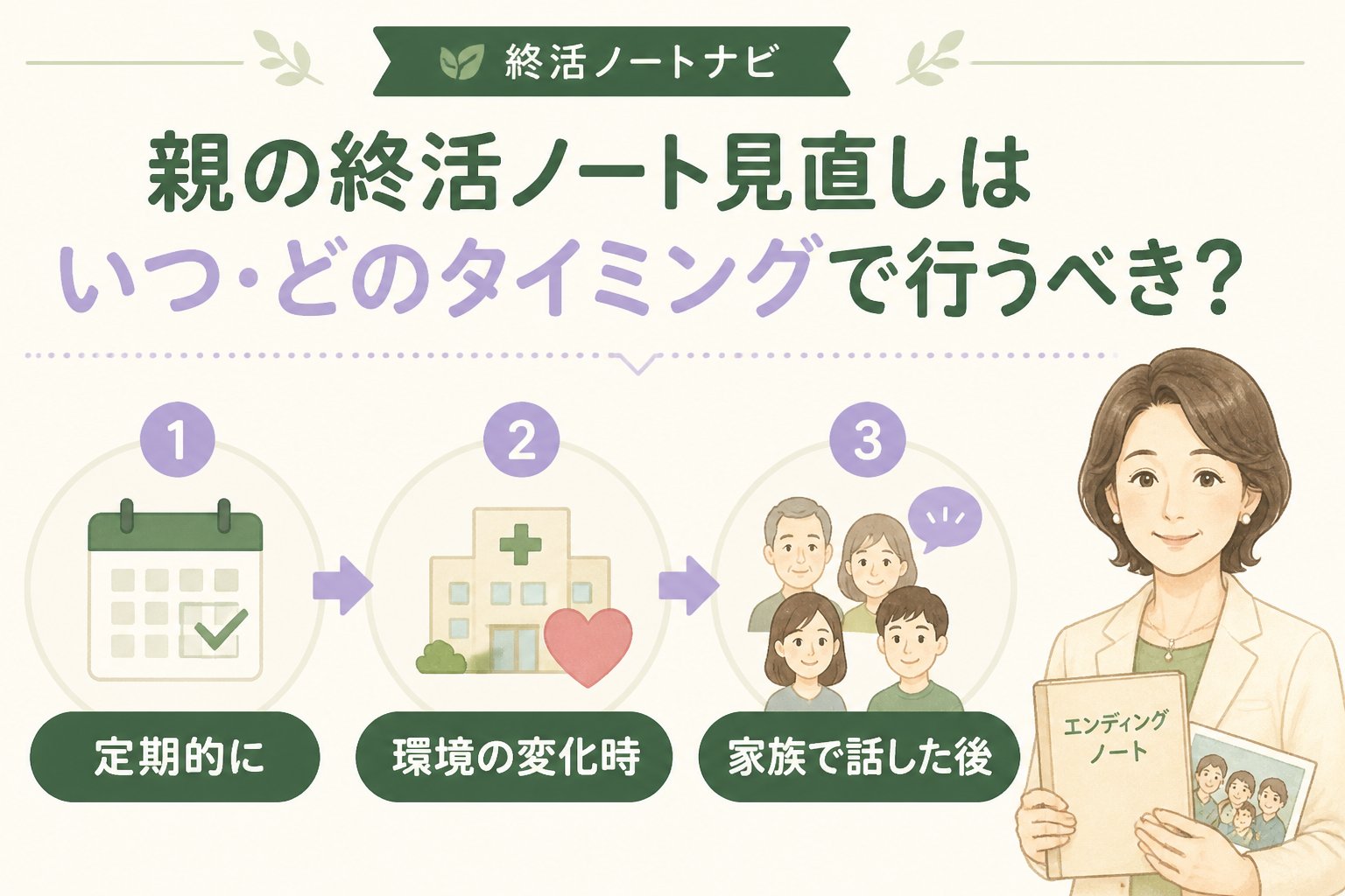 エンディングノート 親の終活ノート見直しはいつ・どのタイミングで行うべき?