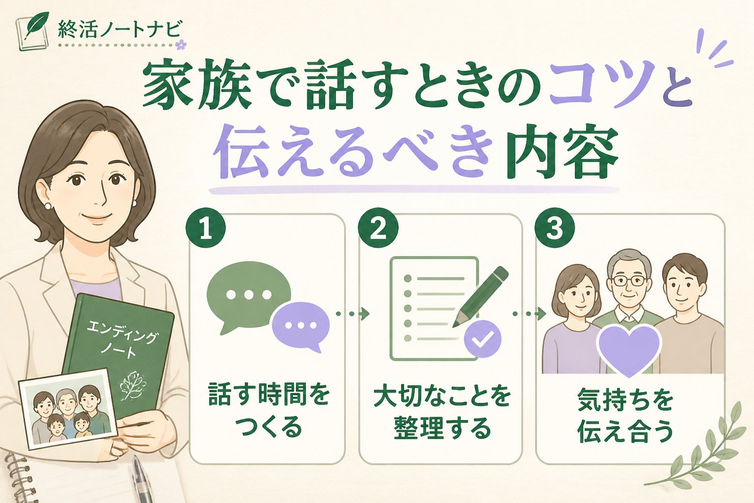エンディングノート 家族で話すときのコツと伝えるべき内容