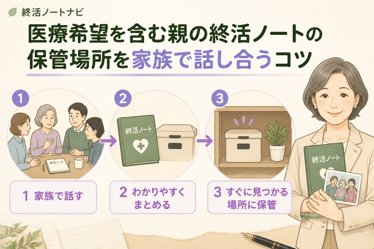 エンディングノート 医療希望を含む親の終活ノートの保管場所を家族で話し合うコツ
