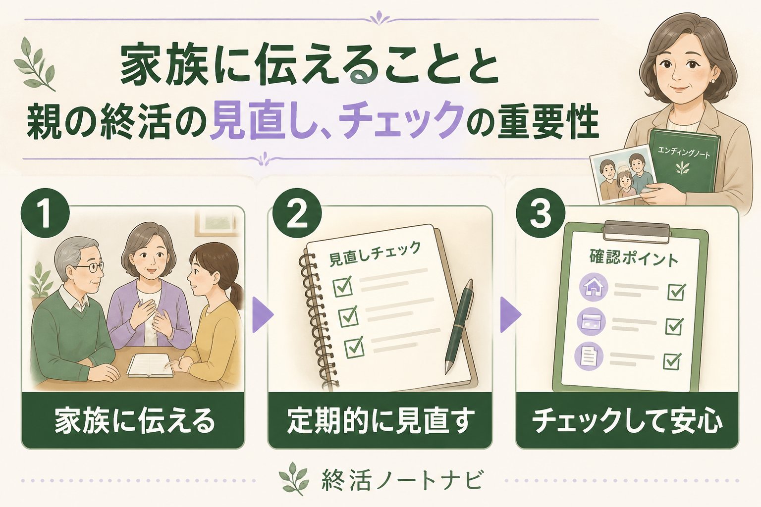 エンディングノート 家族に伝えることと親の終活の見直し、チェックの重要性