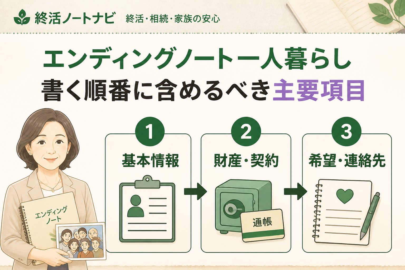 エンディングノート エンディングノート一人暮らし書く順番に含めるべき主要項目