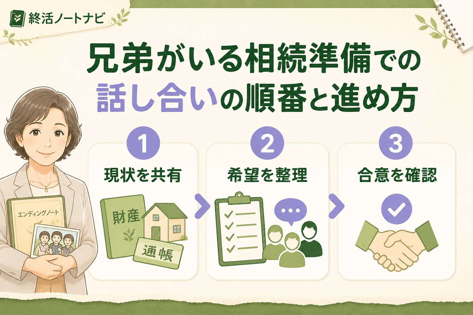 相続 兄弟がいる相続準備での話し合いの順番と進め方