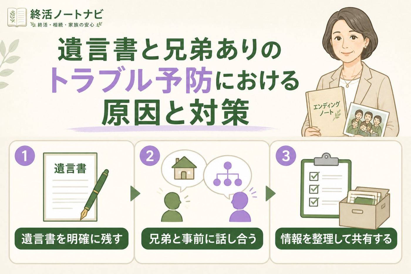 相続 遺言書と兄弟ありのトラブル予防における原因と対策