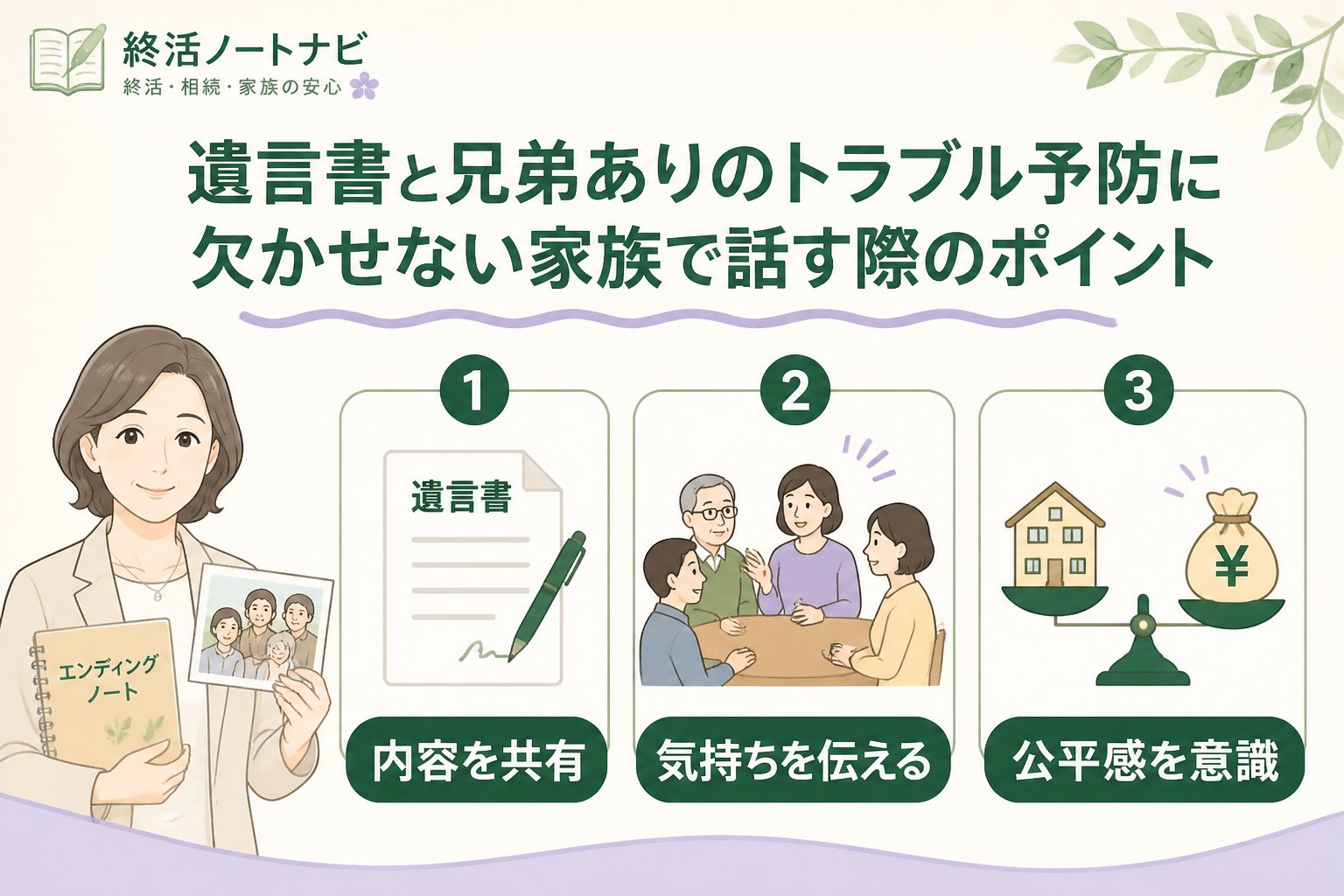 相続 遺言書と兄弟ありのトラブル予防に欠かせない家族で話す際のポイント