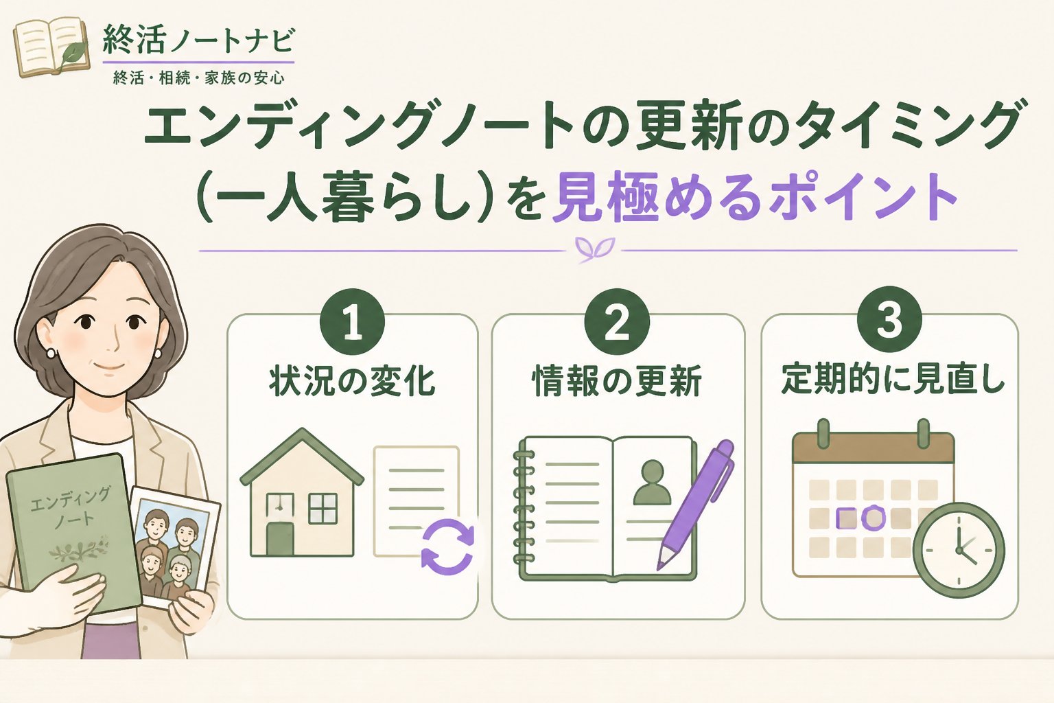 エンディングノート エンディングノートの更新のタイミング（一人暮らし）を見極めるポイント
