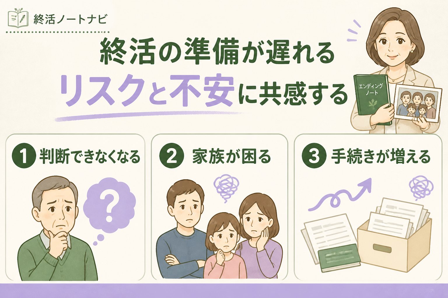 老後資金 終活の準備が遅れるリスクと不安に共感する