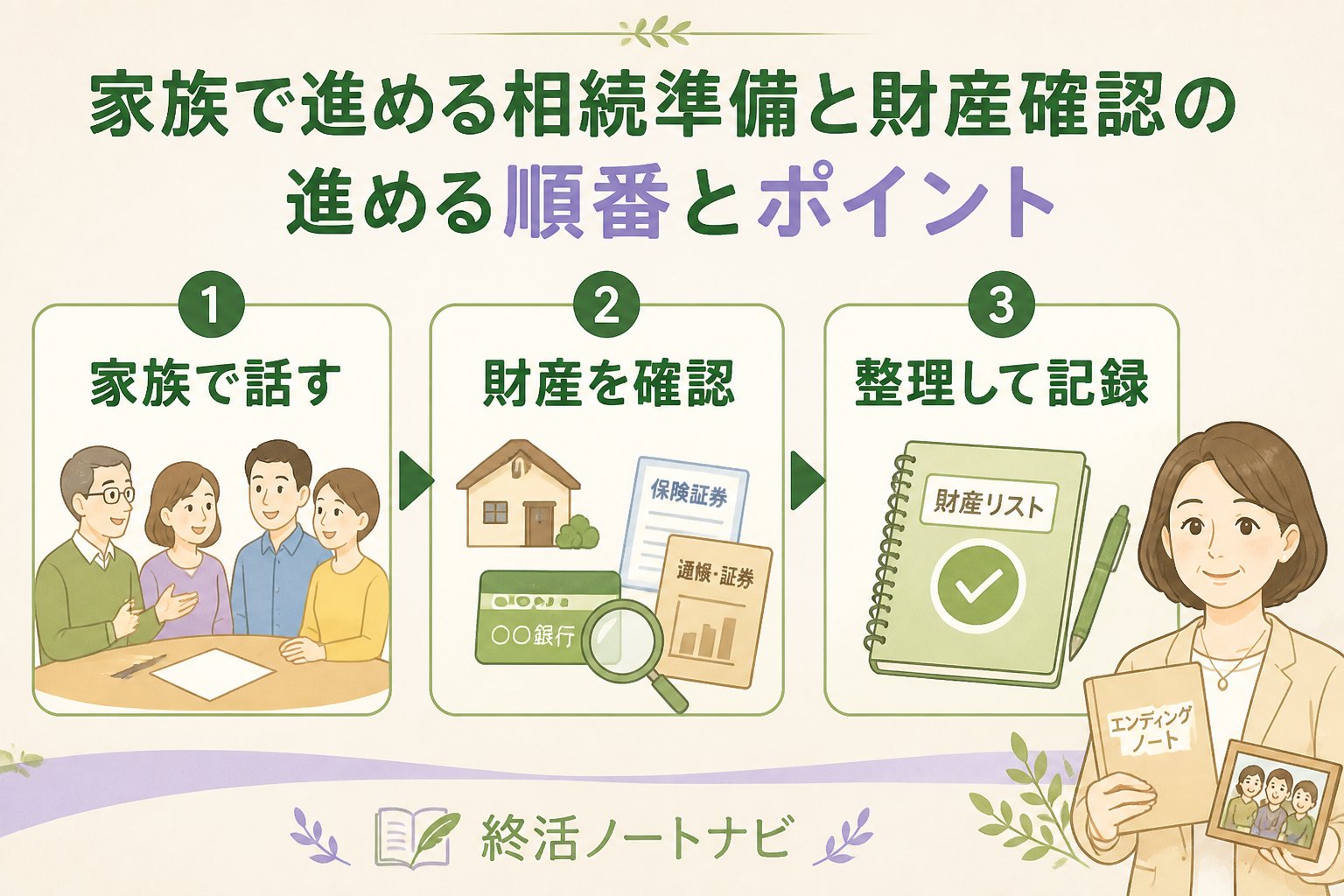 相続 相続準備で初心者が家族で話し合いながら相続準備の財産確認の方法(初心者)を進める順番とポイント