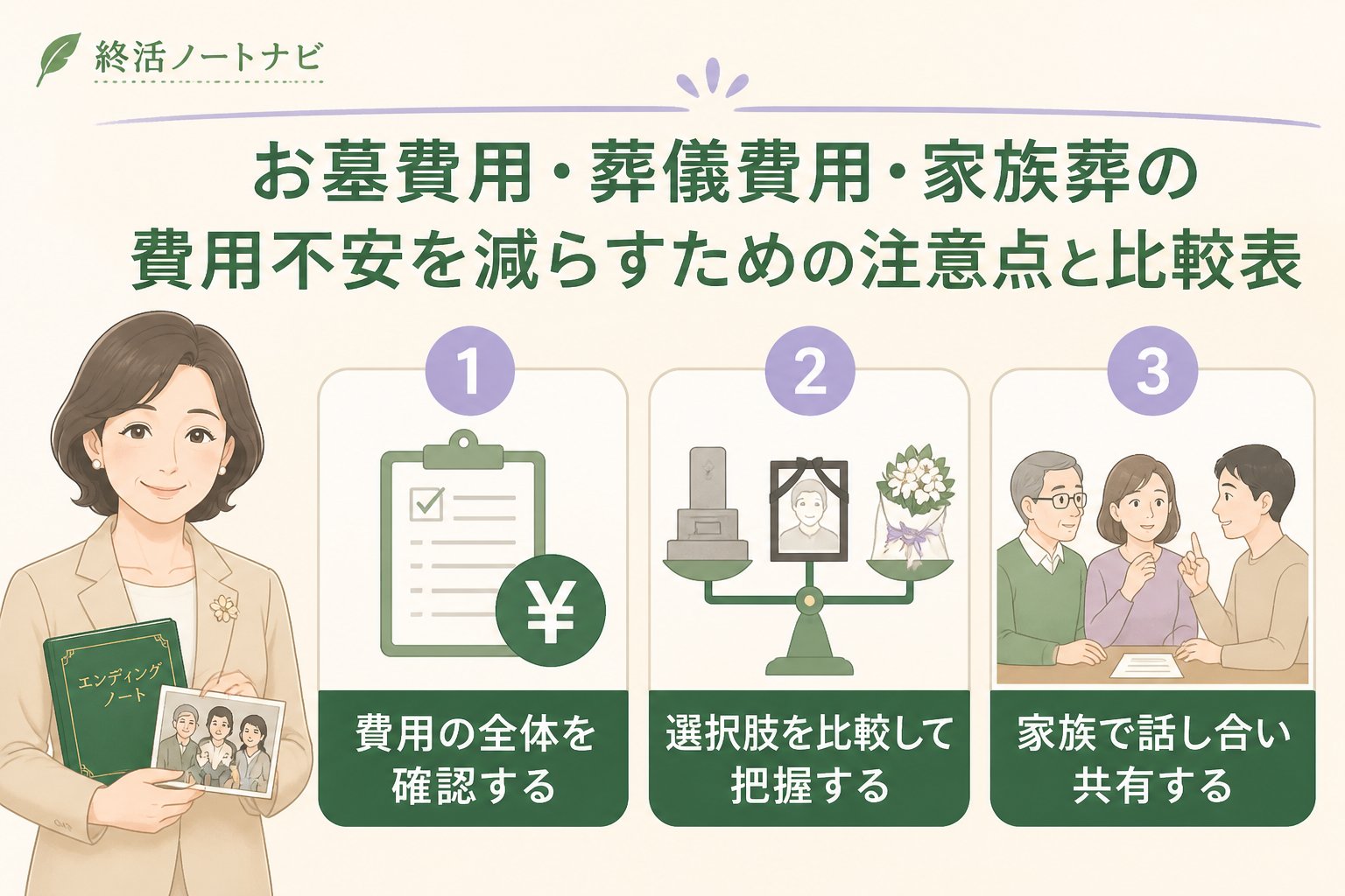 葬儀 お墓費用・葬儀費用・家族葬の費用不安を減らすための注意点と比較表